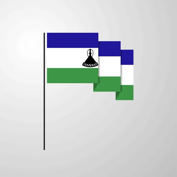 Lesotho Waving Flag Creative Background — Stock Vector