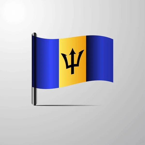 Barbados Schwenkt Glänzende Flaggen — Stockvektor