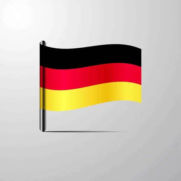 Germania Sventolando Brillante Bandiera Vettore Progettazione — Vettoriale Stock