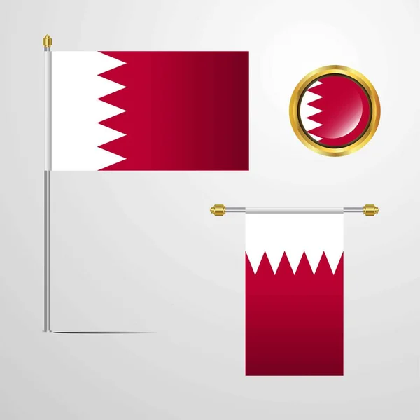 Bahrein Bahrain Vlag Pictogram Vectorillustratie — Stockvector