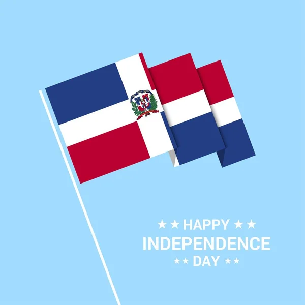 День Незалежності Домініканської Республіки Друкарський Дизайн Вектором Прапора — стоковий вектор