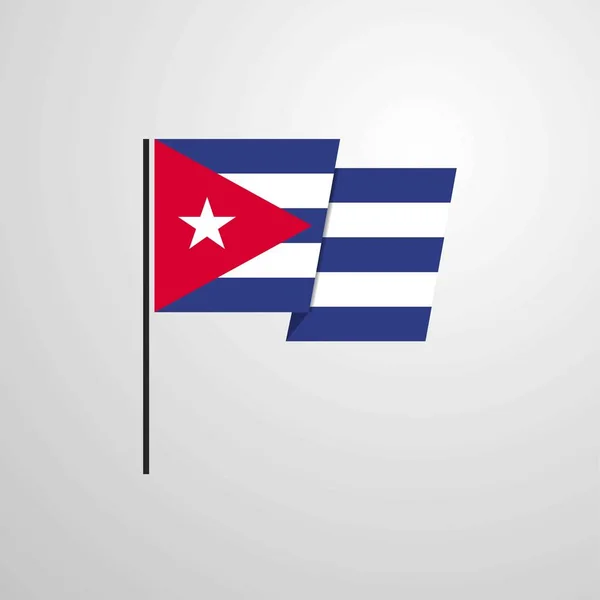Cuba Ondeando Bandera Diseño Vector — Vector de stock