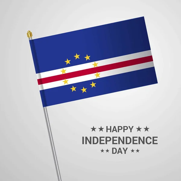 Cabo Verde Día Independencia Diseño Tipográfico Con Vector Bandera — Archivo Imágenes Vectoriales