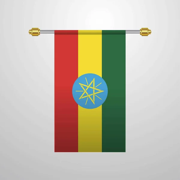 Ethiopie Pendaison Drapeau Illustration Vectorielle — Image vectorielle