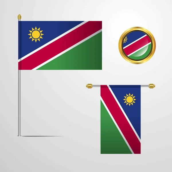 Namibia Flag Icon Vector Illustration — Stock Vector