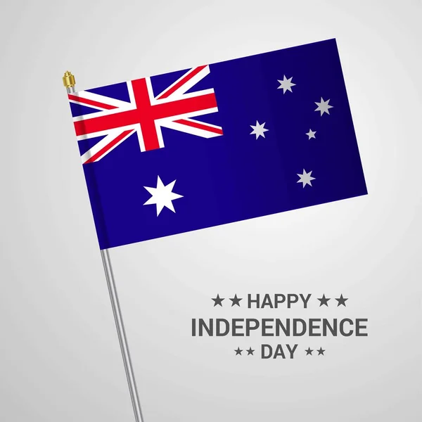 Australië Onafhankelijkheid Dag Typografisch Ontwerp Met Vector Van Vlag — Stockvector