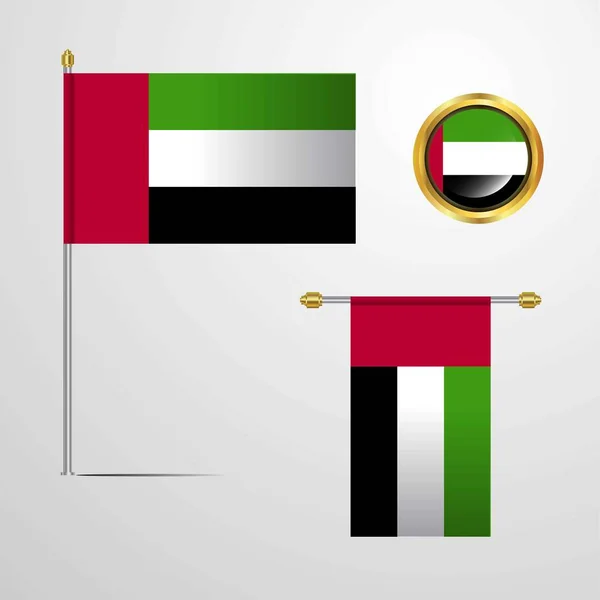 Icono Bandera Los Emiratos Árabes Unidos Vector Ilustración — Vector de stock