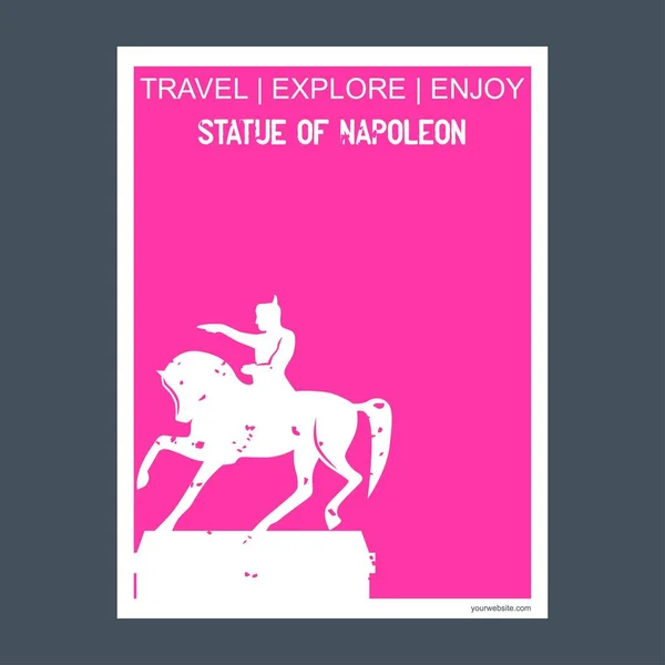 Statua Napoleone Parigi Francia Monumento Punto Riferimento Brochure Stile Piatto — Vettoriale Stock