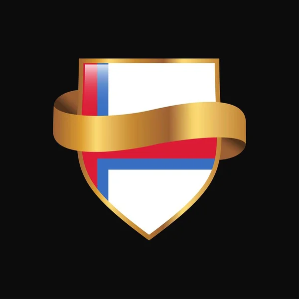Bandera Las Islas Feroe Golden Badge Design Vector — Vector de stock
