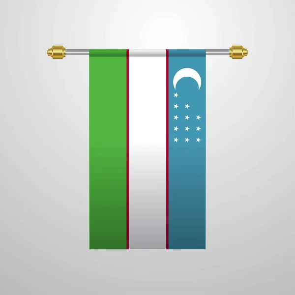 Uzbekistán Visí Vlajka Vektorové Ilustrace — Stockový vektor
