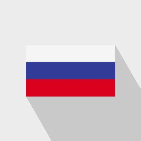 Russia Bandiera Long Shadow Design Vector — Vettoriale Stock