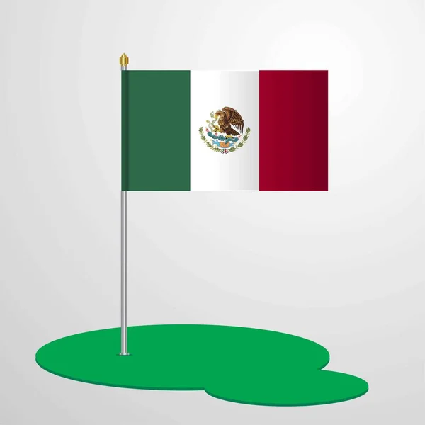 Messico Bandiera Palo Illustrazione Vettoriale — Vettoriale Stock