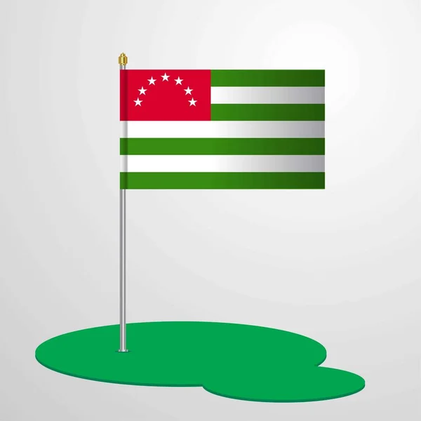 Abkhazia Flag Pole Vector Illustration — Stock Vector