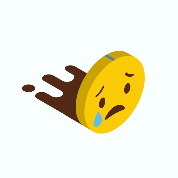 Conception Icône Emoji Triste Illustration Vectorielle Colorée — Image vectorielle