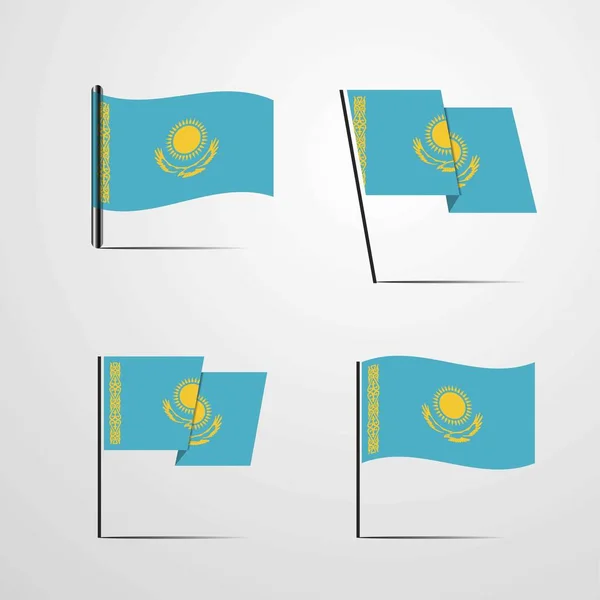 Kazakhstan Flag Icon Vector Illustration — Stock Vector