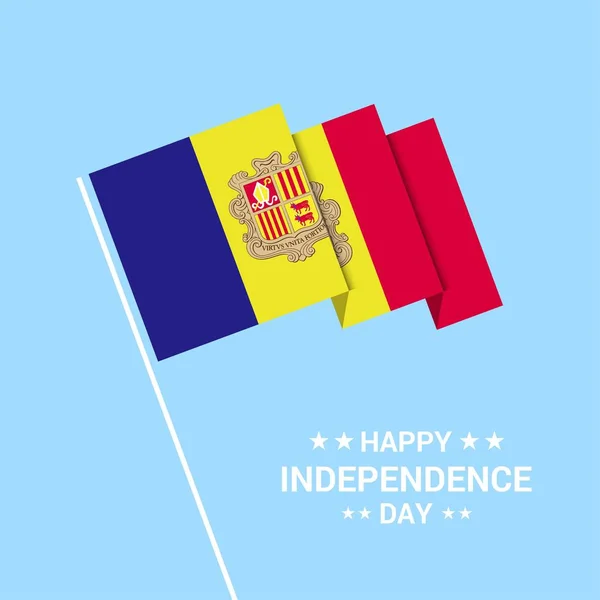 День Незалежності Андорра Друкарські Дизайн Векторний Прапор — стоковий вектор