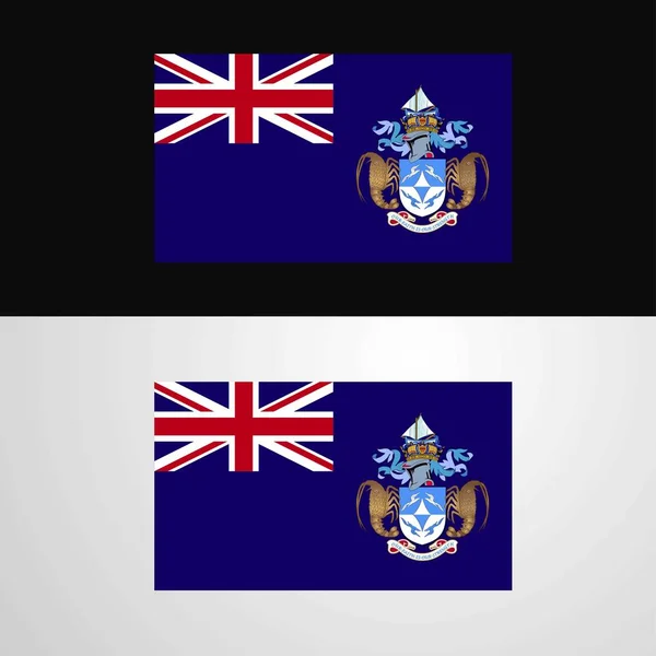 Ontwerp Van Banner Van Vlag Van Tristan Cunha — Stockvector