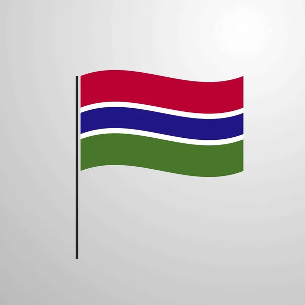 Gambia Macha Flagą Ilustracji Wektorowych — Wektor stockowy
