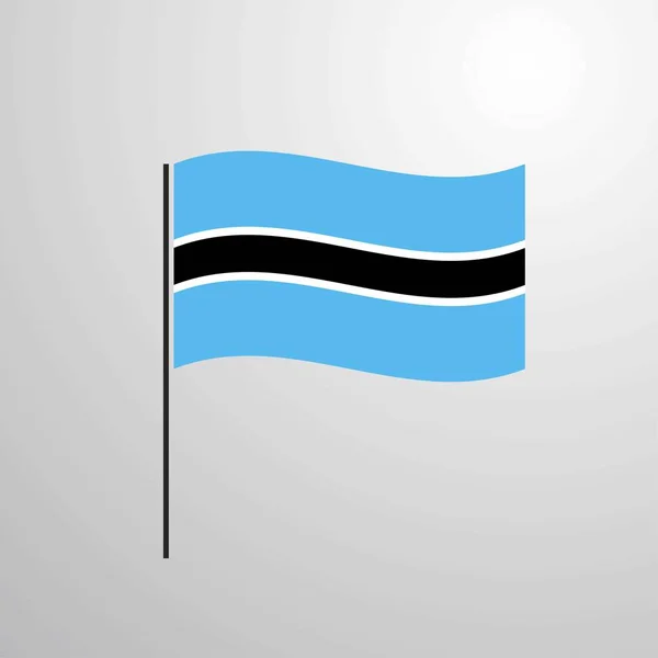 Botswana Viftar Flagga Vektorillustration — Stock vektor