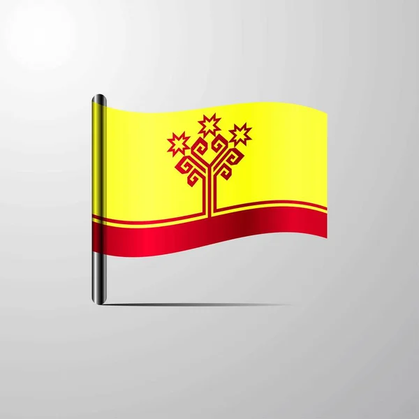 Chuvashia Ondeando Shiny Flag Vector Diseño — Vector de stock