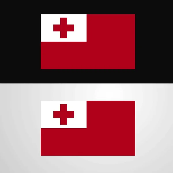 Desain Banner Tonga Flag - Stok Vektor