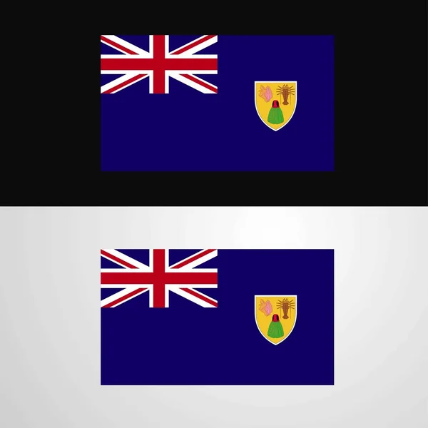 Islas Turcas Caicos Diseño Banner Bandera — Vector de stock