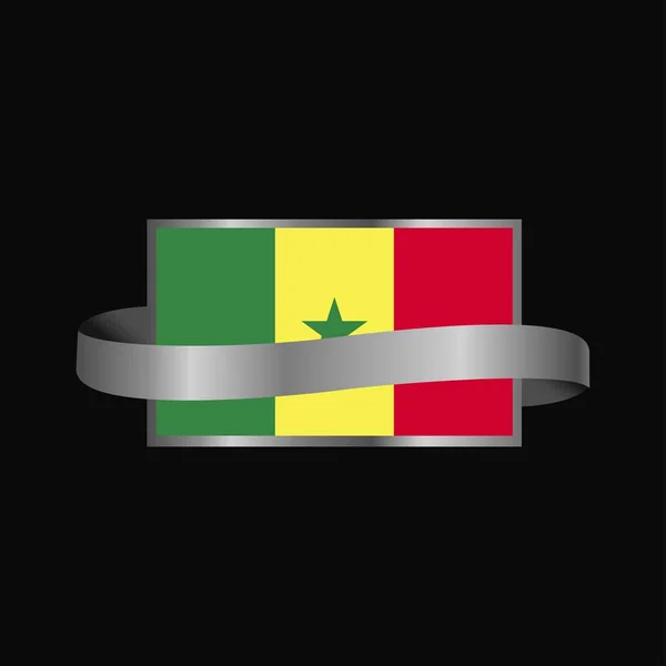 Bandera Senegal Diseño Banner Cinta — Archivo Imágenes Vectoriales