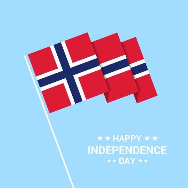 Noruega Día Independencia Diseño Tipográfico Con Vector Bandera — Archivo Imágenes Vectoriales