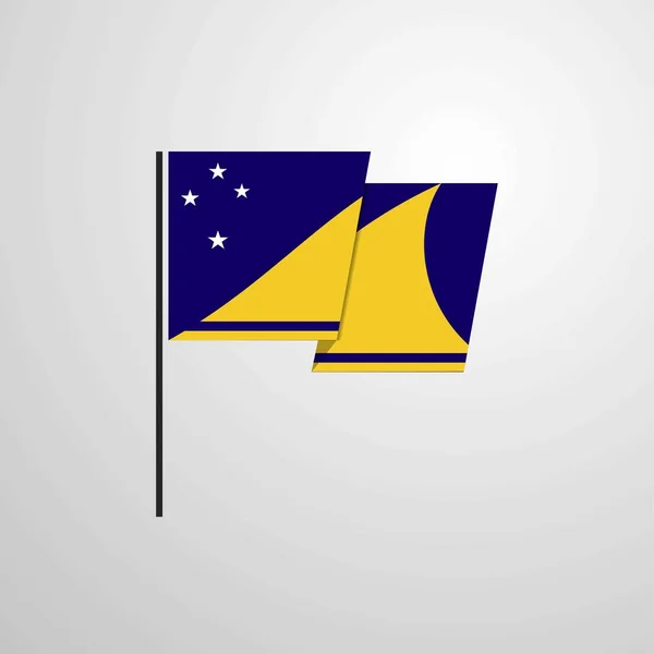 Tokelau Viftande Flagga Design Vektor — Stock vektor