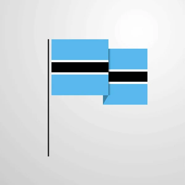 Botswana Mávat Vlajkou Designu Vektor — Stockový vektor