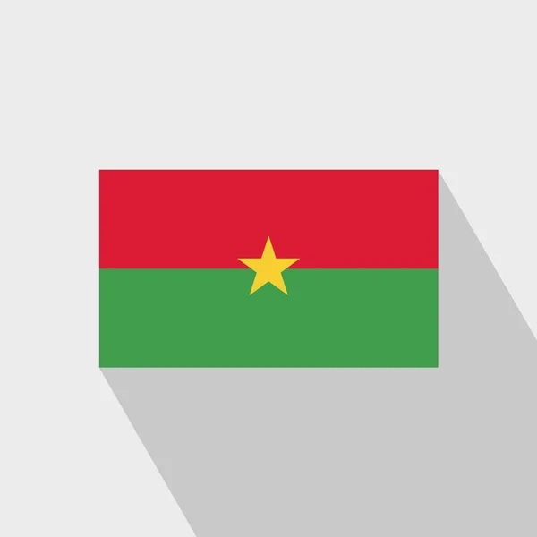 Burkina Faso Flaga Długi Cień Projekt Wektor — Wektor stockowy