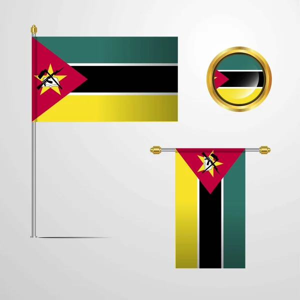 Εικονογράφηση Φορέα Εικονίδιο Σημαία Της Μοζαμβίκης — Διανυσματικό Αρχείο