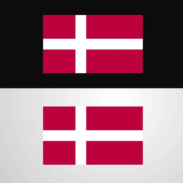 Dänische Flagge Banner Design — Stockvektor