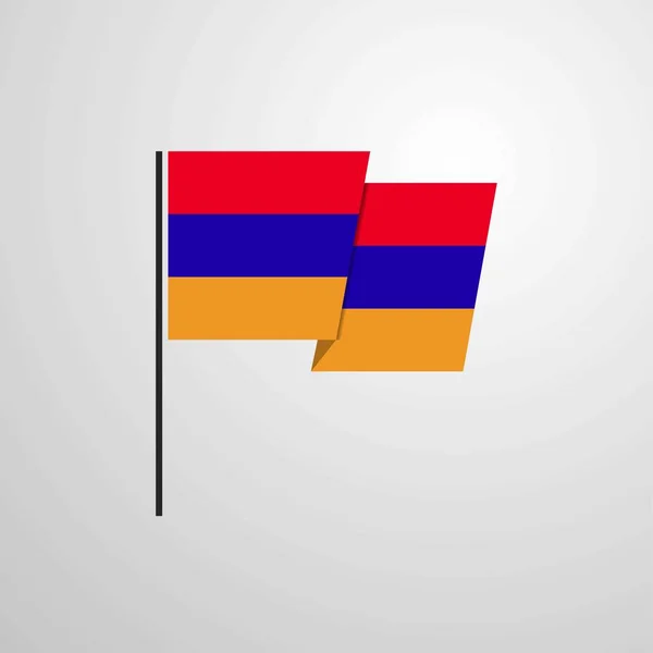 Armenien Schwenkt Flagge — Stockvektor