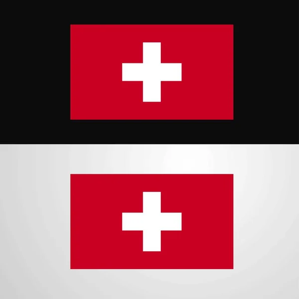 Schweiz Flagga Banner Design — Stock vektor