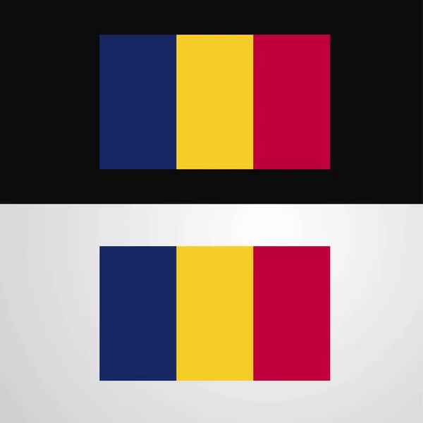 Tchads Flagga Banner Design — Stock vektor