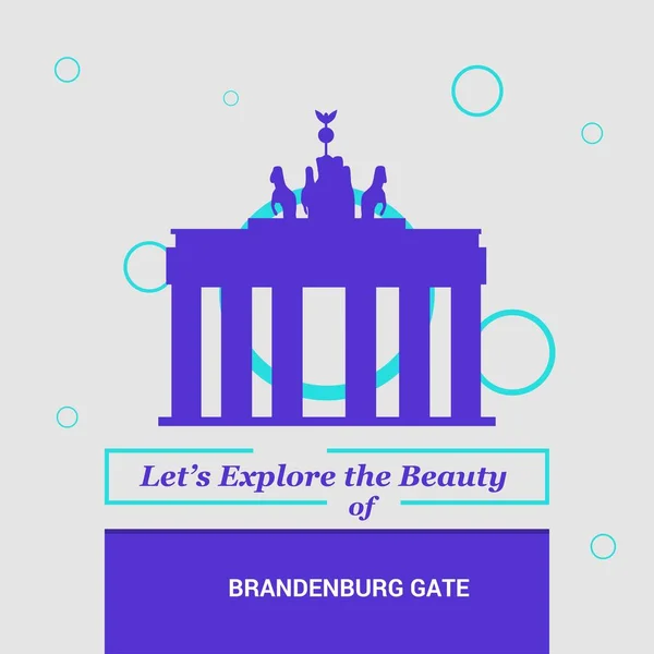Lassen Sie Uns Die Schönheit Des Brandenburger Tores Berlin Erkunden — Stockvektor