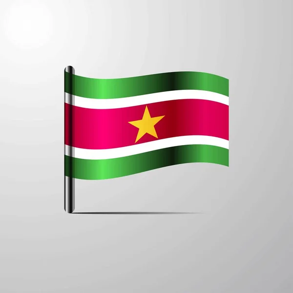 Surinam Ondeando Shiny Flag Vector Diseño — Archivo Imágenes Vectoriales