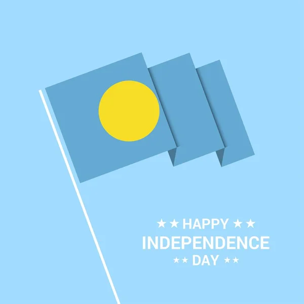 День Незалежності Палау Друкарські Дизайн Векторний Прапор — стоковий вектор