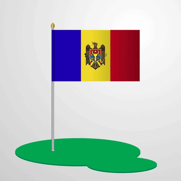 Πόλο Σημαίας Μολδαβίας Εικονογράφηση Διάνυσμα — Διανυσματικό Αρχείο