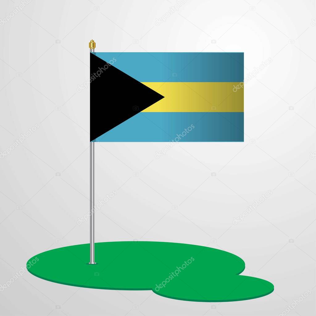 Bahamas Flag Pole, vector illustration