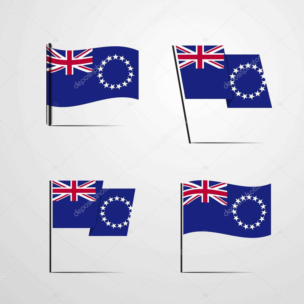 Cook Islands flag icon vector illustration