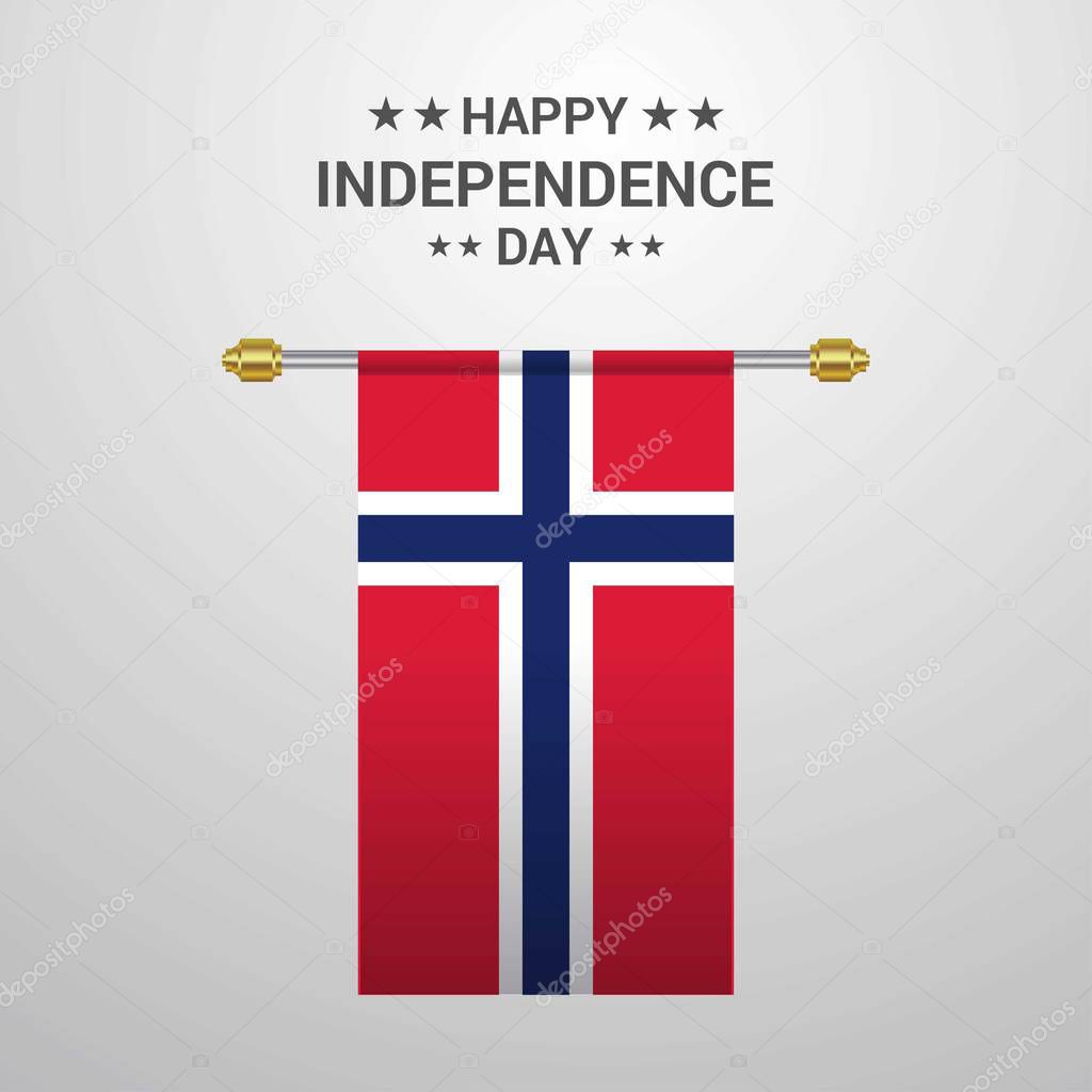 Norway Independence day hanging flag background