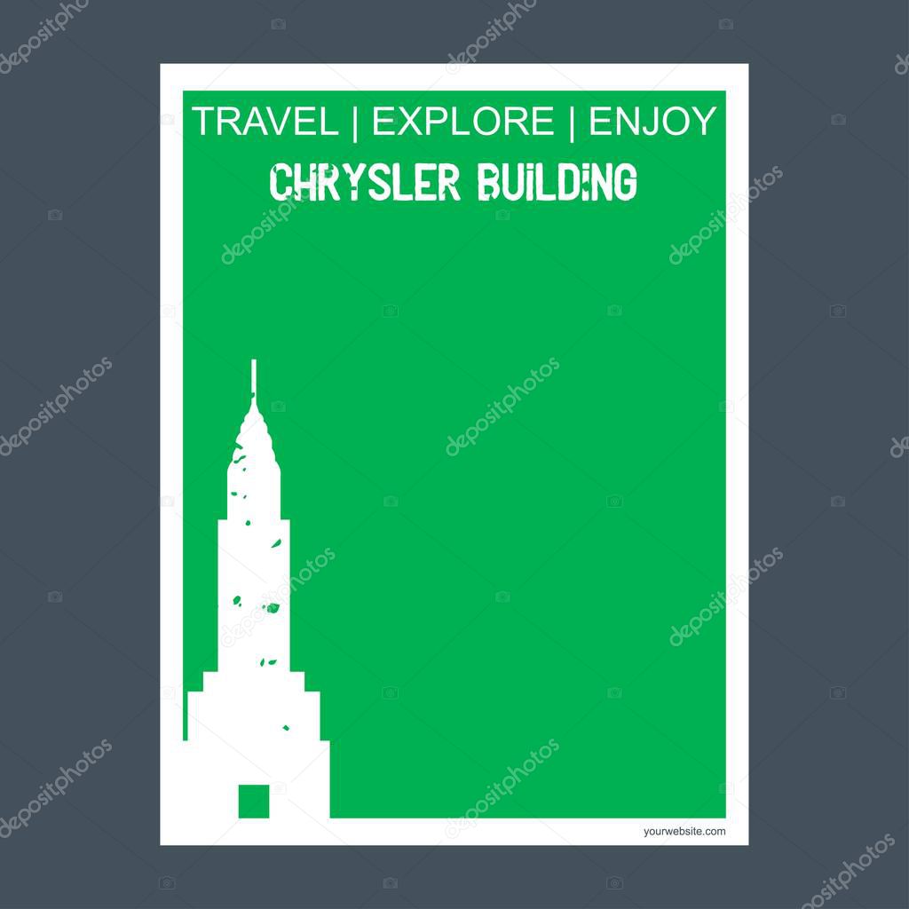 Chrysler Building Manhattan, New York monument landmark brochure Flat style and typography vector