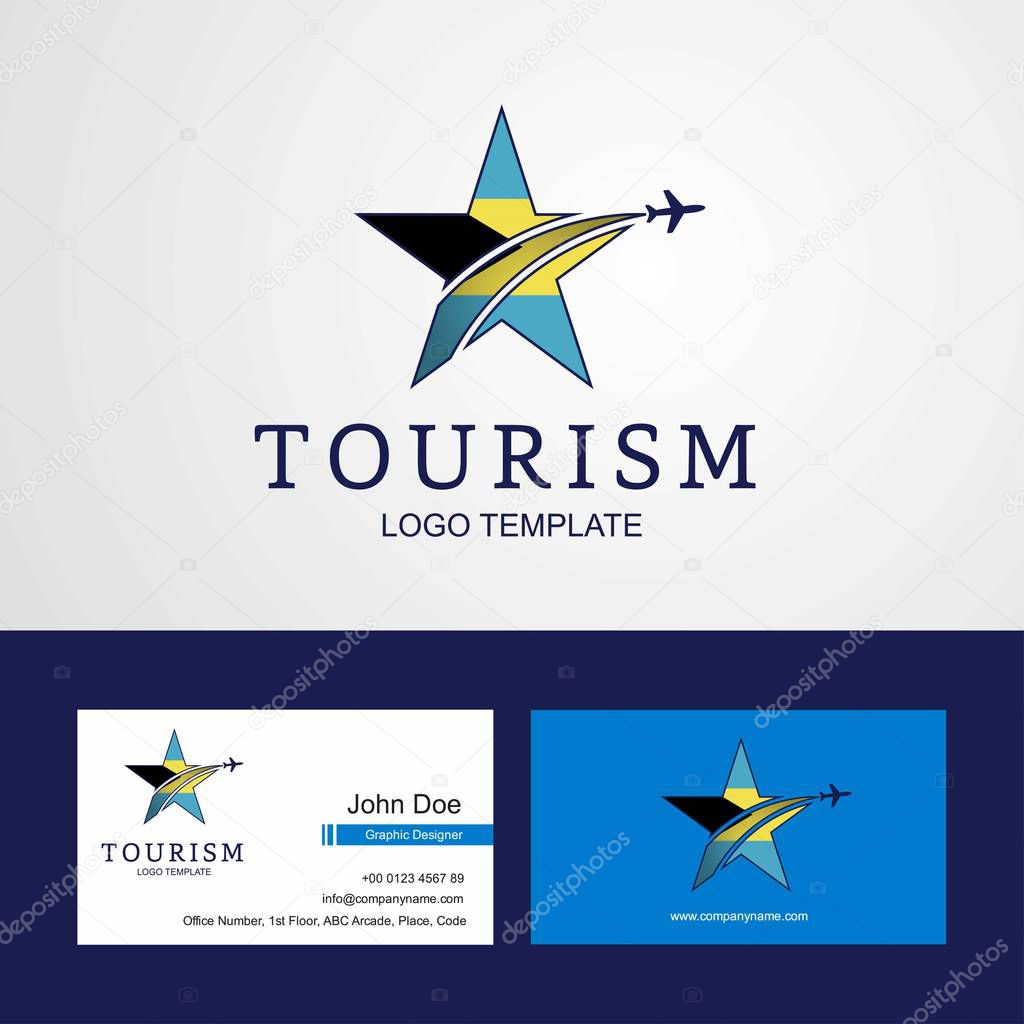 Travel Bahamas flag Creative Star Logo and Business card design