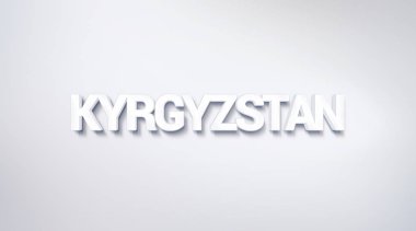 Kırgızistan, metin tasarım. hat. Tipografi poster. Duvar kağıdı arka plan olarak kullanılabilir