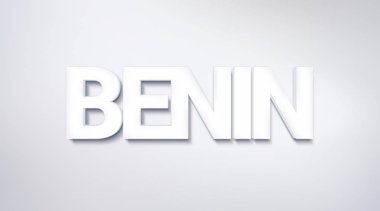 Benin, metin tasarım. hat. Tipografi poster. Duvar kağıdı arka plan olarak kullanılabilir