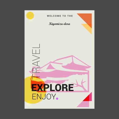 Hoşgeldiniz Kiyomizu-dera Kyoto, Japonya için keşfetmek, seyahat zevk Poster şablonu