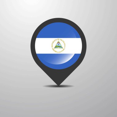 Nikaragua Haritası PIN, vektör çizim