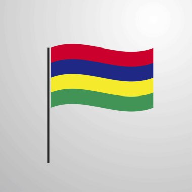 Bayrak, vektör çizim sallayarak Mauritius